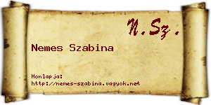 Nemes Szabina névjegykártya